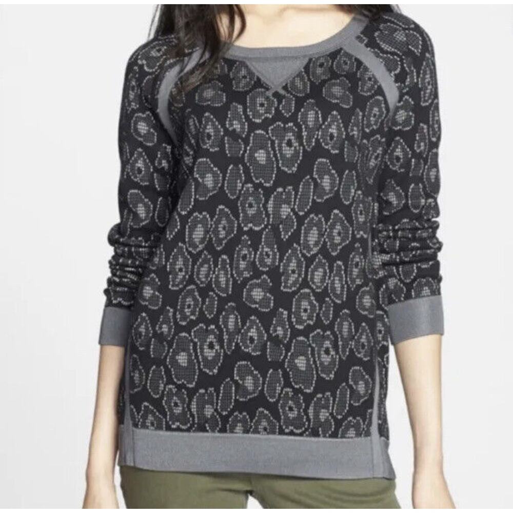 Marc By Marc Jacobs Cassidy Leopard Print Black Gray Sweater Sz M animal print